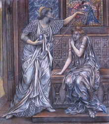Voltooide studie voor Koningin Eleanor en Schone Rosamund, c.1900-5